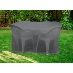 Gartenmöbel-Abdeckung|Die moderne Hausfrau Abdeckhaube für Tisch und Stühle grau