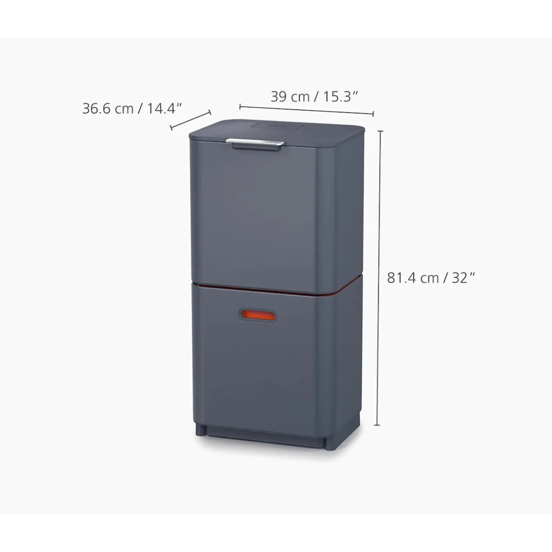 Mülleimer|Mülleimer|Die moderne Hausfrau Abfalltrennungs- und Recyclingbehälter Totem Max Grau