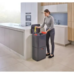 Mülleimer|Mülleimer|Die moderne Hausfrau Abfalltrennungs- und Recyclingbehälter Totem Max Grau