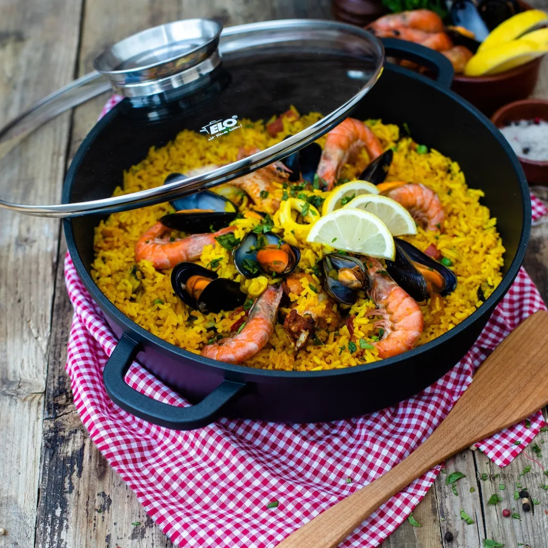 Pfannen|Die moderne Hausfrau Alucast Servierpfanne mit Deckel "Dur Select" 28 cm