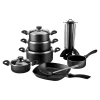 Töpfe|Die moderne Hausfrau Aluguss-Topfset, 17-teilig schwarz
