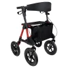 Die moderne Hausfrau Aluminium Outdoor-Rollator mit Luftbereifung - AT51031 rot