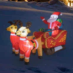 Weihnachtsdekoration·Weihnachtsbeleuchtung|Weihnachtsdekoration·Weitere Weihnachtsdeko|Die moderne Hausfrau Aufblasbarer Weihnachtsmann mit Schlitten