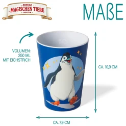 Gläser & Becher|Die moderne Hausfrau AWAVE Die Schule der Magischen Tiere Trinkbecher 250 ml rPET Set 4-teilig, mit Eichstrich