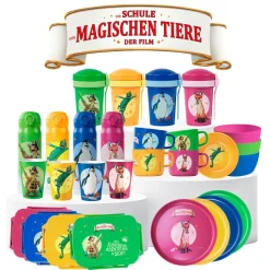 Gläser & Becher|Die moderne Hausfrau AWAVE Die Schule der Magischen Tiere Trinkbecher 250 ml rPET Set 4-teilig, mit Eichstrich