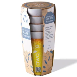 Gläser & Becher|Die moderne Hausfrau AWAVE Trinkbecher 500 ml rPET Set 4-teilig, mit Eichstrich