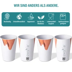 Gläser & Becher|Die moderne Hausfrau AWAVE Trinkbecher 400 ml rPET Set 4-teilig, mit Eichstrich