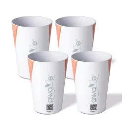 Gläser & Becher|Die moderne Hausfrau AWAVE Trinkbecher 400 ml rPET Set 4-teilig, mit Eichstrich