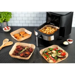 Backmatten & Dauerbackfolien|Die moderne Hausfrau Backpapier für Heißluftfritteusen, 100 Stück