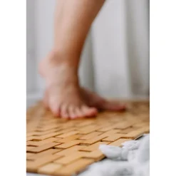 Bade- & Toilettenhilfen·Dusch- & Badewannenmatten|Badewannenmatten & -Kissen|Die moderne Hausfrau Badematte aus Bambus, rutschfest braun