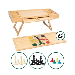 Puzzletische|Spiele|Die moderne Hausfrau Bambus Spiel- und Puzzletisch "Magnet 4 in 1"