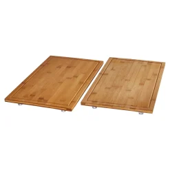 Herdabdeckplatten|Die moderne Hausfrau Bambus-Abdeckplatte & Schneidebrett 2 Stück