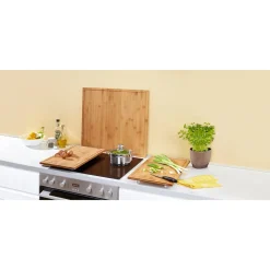 Herdabdeckplatten|Die moderne Hausfrau Bambus-Abdeckplatte & Schneidebrett 2 Stück