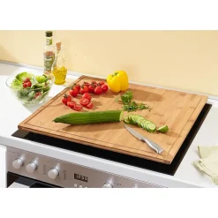 Herdabdeckplatten|Die moderne Hausfrau Bambus-Abdeckplatte & Schneidebrett 1 Stück