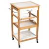 Servierzubehör|Die moderne Hausfrau Bambus-Küchen- und Servierwagen