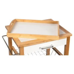 Servierzubehör|Die moderne Hausfrau Bambus-Küchen- und Servierwagen