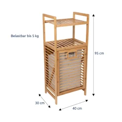 Badmöbel|Die moderne Hausfrau Bambus-Regal mit Wäschesammler