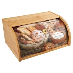 Lebensmittelbehälter|Die moderne Hausfrau Bambus-Rollbrotkasten mit Motiv