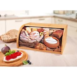 Lebensmittelbehälter|Die moderne Hausfrau Bambus-Rollbrotkasten mit Motiv