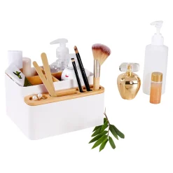 Büro- & Kabel-Organizer|Die moderne Hausfrau Bambus-Schreibtisch-Organizer