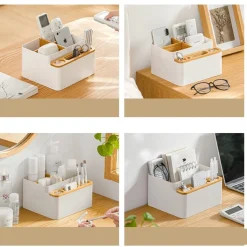 Büro- & Kabel-Organizer|Die moderne Hausfrau Bambus-Schreibtisch-Organizer