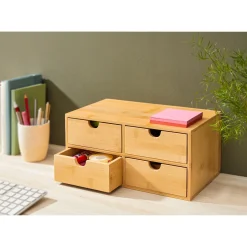 Badmöbel|Die moderne Hausfrau Bambus-Schubladen-Schränkchen