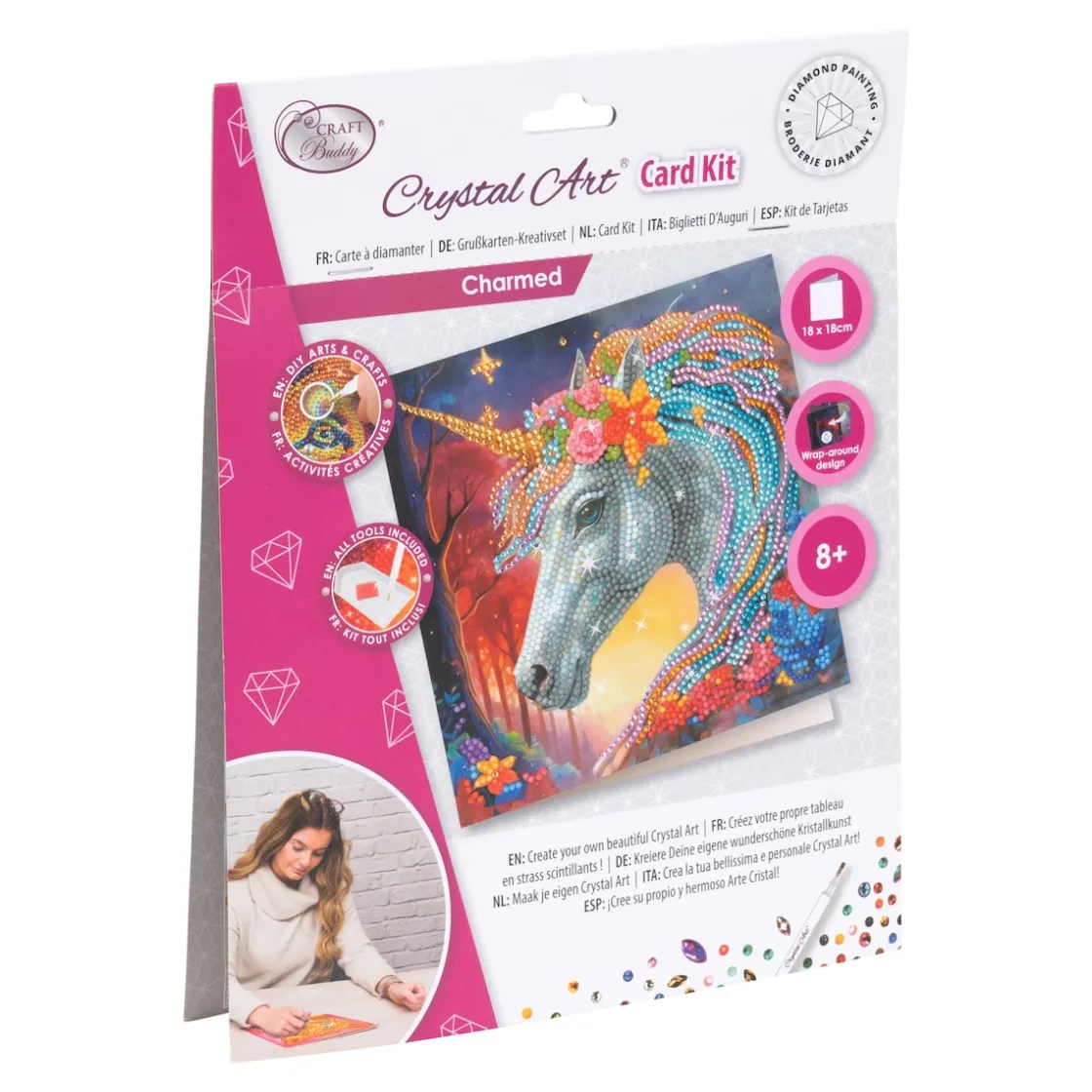 Basteln & Handarbeit|Die moderne Hausfrau Bastel-Set, Crystal Art Einhorn