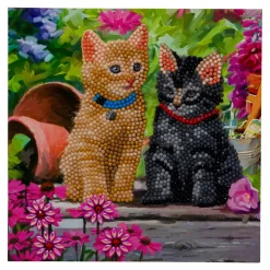 Basteln & Handarbeit|Die moderne Hausfrau Bastel-Set, Crystal Art Katzenpärchen