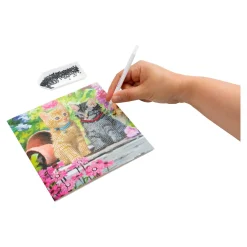 Basteln & Handarbeit|Die moderne Hausfrau Bastel-Set, Crystal Art Katzenpärchen