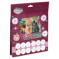 Basteln & Handarbeit|Die moderne Hausfrau Bastel-Set, Crystal Art Katzenpärchen