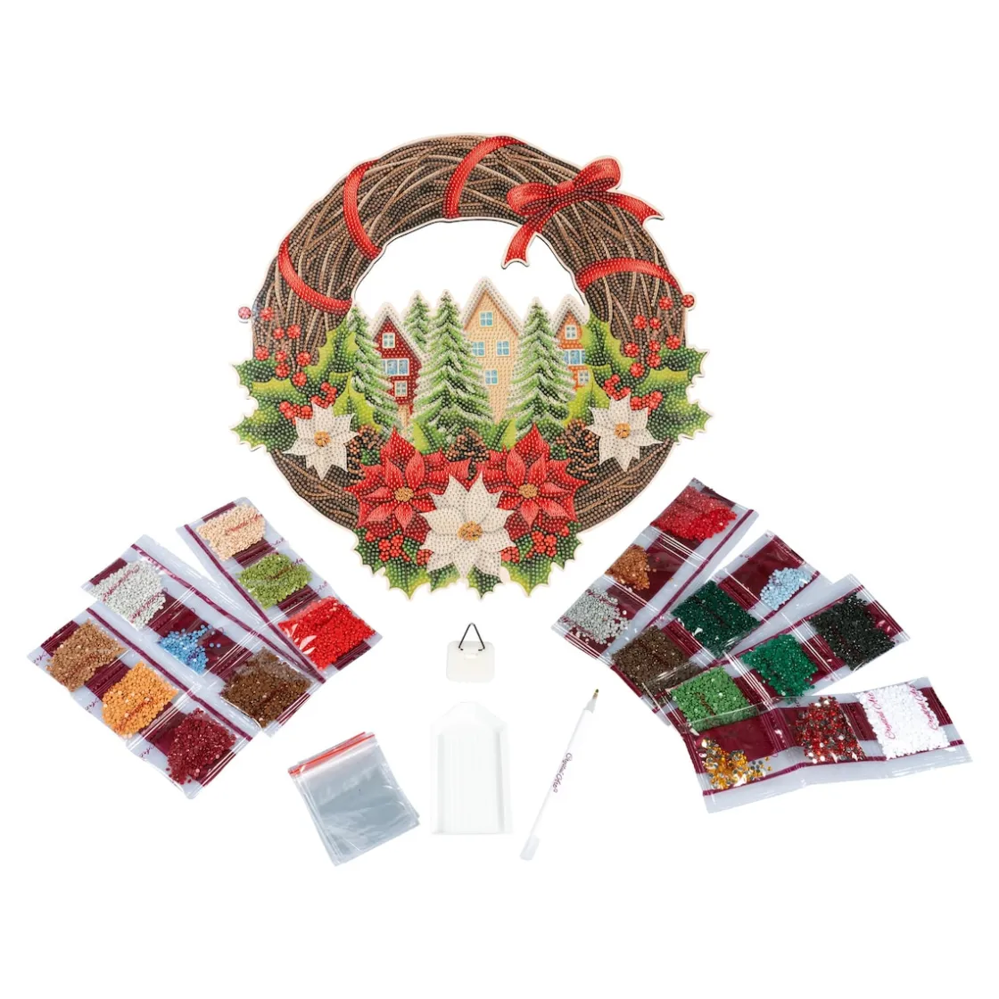 Basteln & Handarbeit|Die moderne Hausfrau Bastel-Set, Crystal Art „Weihnachtskranz“