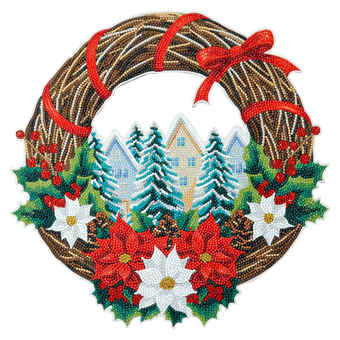 Basteln & Handarbeit|Die moderne Hausfrau Bastel-Set, Crystal Art „Weihnachtskranz“