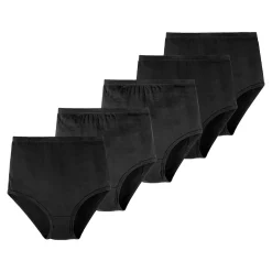 Slips & Unterhosen|Die moderne Hausfrau Baumwoll-Taillenslip schwarz - 5 Stück