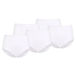 Slips & Unterhosen|Die moderne Hausfrau Baumwoll-Taillenslip weiß - 5 Stück