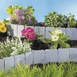 Beetbegrenzung|Die moderne Hausfrau Beeteinfassung "Steine", 10 Stück grau