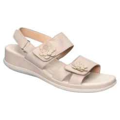 Sandalen|Die moderne Hausfrau Bequem-Klettsandale „Daniela“ beige