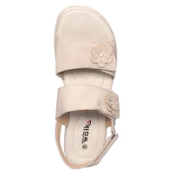 Sandalen|Die moderne Hausfrau Bequem-Klettsandale „Daniela“ beige
