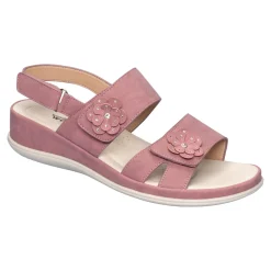 Sandalen|Die moderne Hausfrau Bequem-Klettsandale „Daniela“ beere