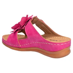Pantoletten|Die moderne Hausfrau Bequem-Pantolette „Blume“ pink