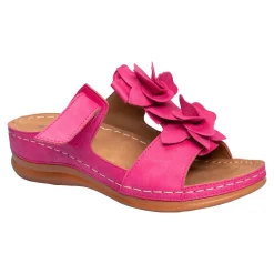 Pantoletten|Die moderne Hausfrau Bequem-Pantolette „Blume“ pink