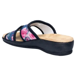 Pantoletten|Die moderne Hausfrau Bequem-Pantolette „Rosen“ marine