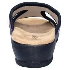 Pantoletten|Die moderne Hausfrau Bequem-Pantolette „Rosen“ marine