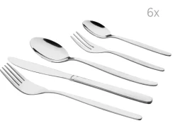 Besteck-Sets|Die moderne Hausfrau Besteck-Set, Edelstahl Serie 200 6x Menülöffel, 6x Menügabel, 6x Menümesser, 6x Kaffeelöffel, 6x Kuchengabel