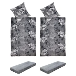 Bettzubehör ·Bettwäsche & Spannbettlaken|Die moderne Hausfrau Bettwäsche-Set "Cashmerelike", 6-teilig, 135x200 cm grau