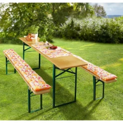 Kissen·Sitzkissen|Outdoor Textilien·Outdoor Sitzauflagen|Die moderne Hausfrau Bierbank-Auflage „Rose“ gelb