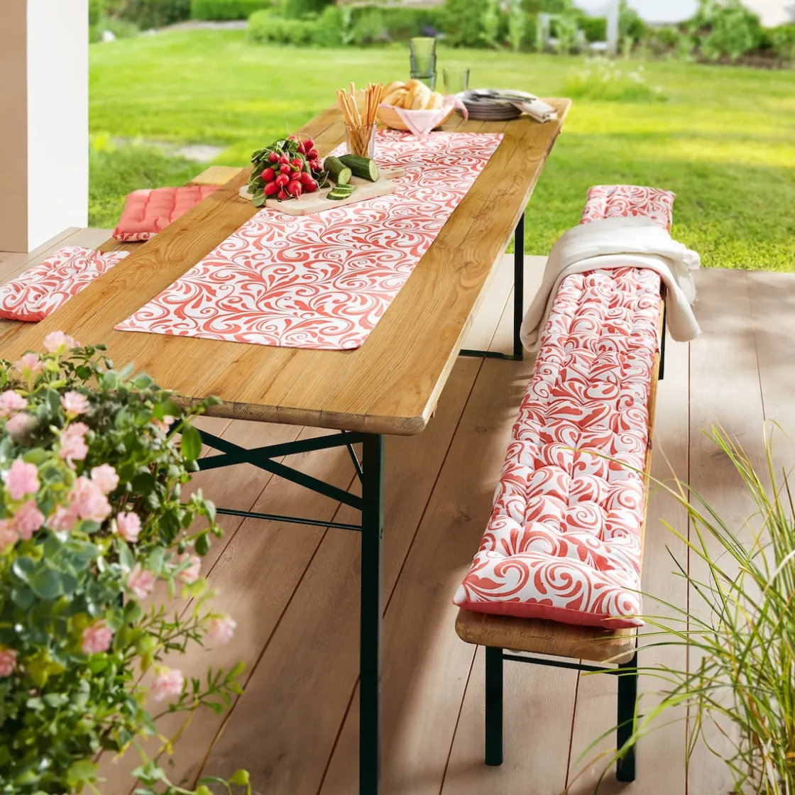 Outdoor Textilien·Outdoor Tischdecken|Die moderne Hausfrau Biertischläufer „Nizza“, 140x40 cm