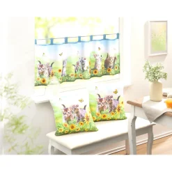 Gardinen & Stores|Die moderne Hausfrau Bistrogardine „Katzen-Spielplatz“