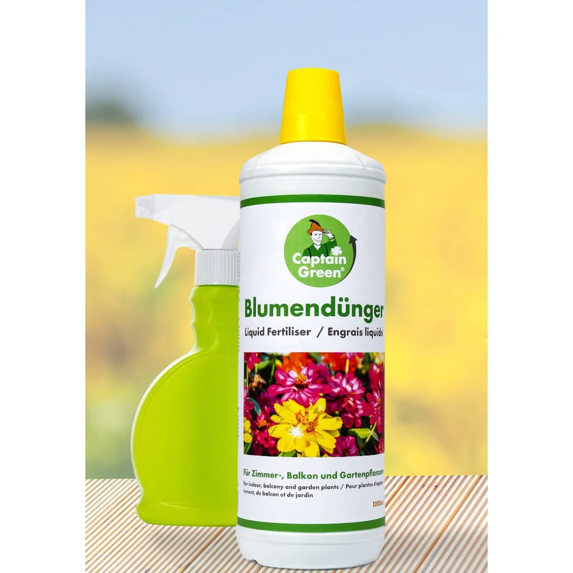 Pflanzenshop|Die moderne Hausfrau Blumendünger, 1 Liter + Gratis Sprühflasche