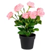 Kunstpflanzen|Die moderne Hausfrau Blumengesteck "Rose" rosa