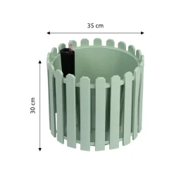 Frühlingsdekoration|Pflanzgefäße & Blumentöpfe|Die moderne Hausfrau Blumentopf 2 in 1 „Landhaus“ rund